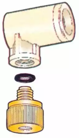 Green Leaf Poly Elbow 11/16 inch Thread to 3/8 inch Barb NTL38P - Sprayer Accessories