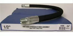 Royal Brass Two Wire Hydraulic Hose Assembly 1/2 inch x 24 inch Male Swivel Ends 1/2 x 24 - Couplings & Fittings