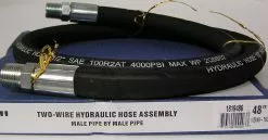 Royal Brass Two Wire Hydraulic Hose Assembly 1/2 inch x 48 inch Male Swivel Ends 1/2 x 48 - Couplings & Fittings