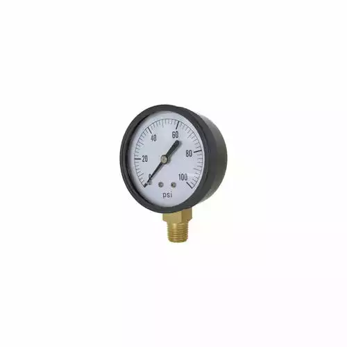 Valley Industries 2.5 inch Bottom Mount ABS Brass Case 160 PSI Dry Gauge CS-2124DAB160 - Sprayer Accessories - Image 2