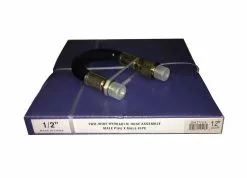Royal Brass Two Wire Hydraulic Hose Assembly 1/2 inch x 12 inch Male Swivel Ends 1/2 x 12 - Couplings & Fittings