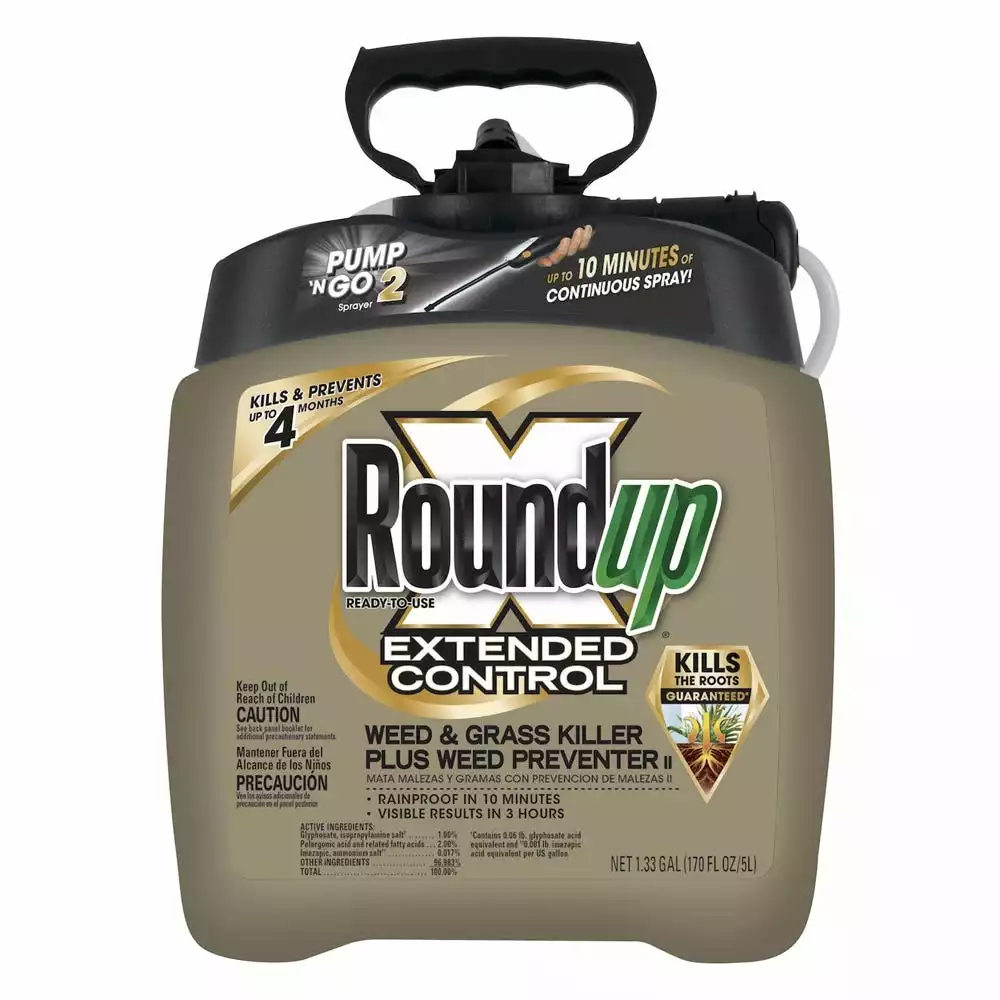 Roundup Ready-To-Use Extended Control Weed & Grass Killer Plus Weed Preventer II with Pump 'N Go 2, 1.33 Gallon - 5725070 - Herbicides